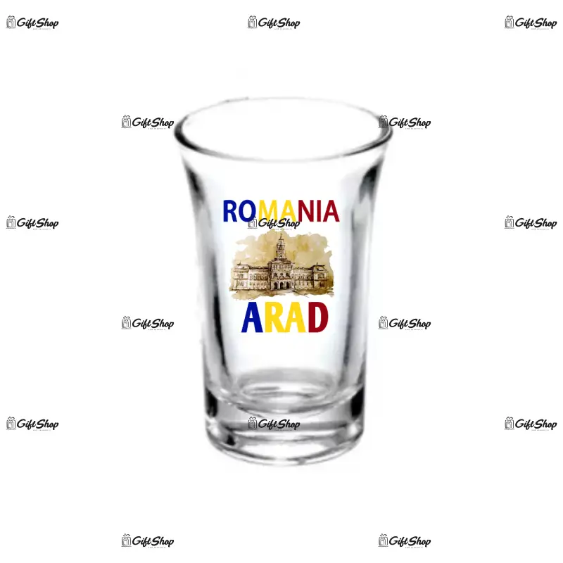 Arad romania, pahar shout cu mesaj, model 25b